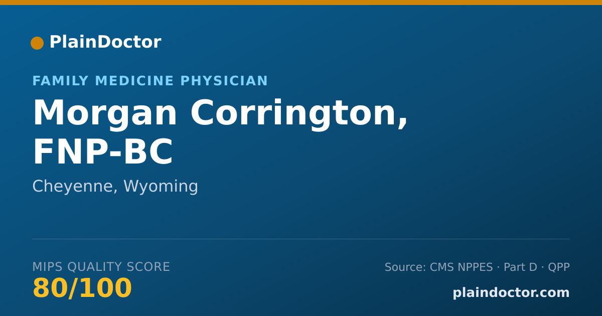 Shareable card for Morgan Corrington, FNP-BC - Family Medicine Physician, Cheyenne, WY