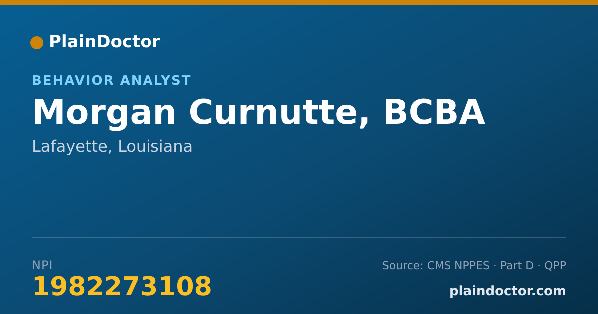 Shareable card for Morgan Curnutte, BCBA - Behavior Analyst, Lafayette, LA