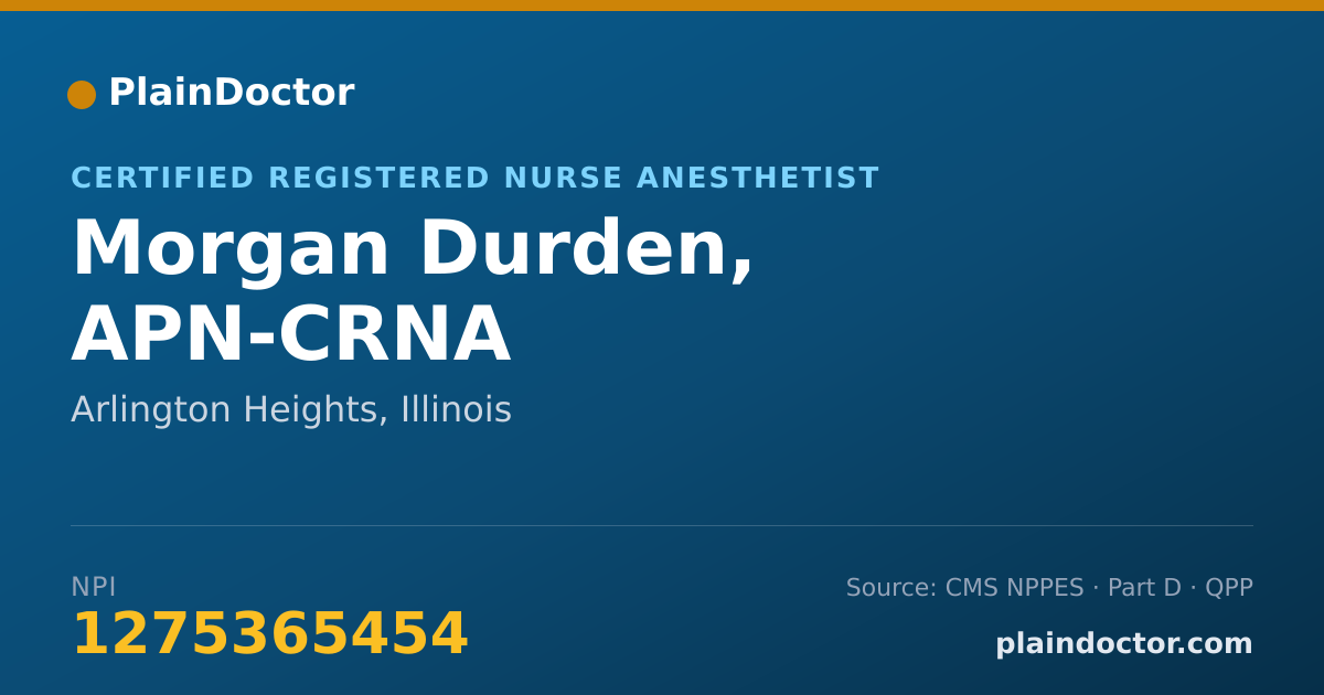 Shareable card for Morgan Durden, APN-CRNA - Certified Registered Nurse Anesthetist, Arlington Heights, IL