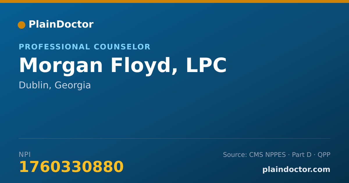Shareable card for Morgan Floyd, LPC - Professional Counselor, Dublin, GA