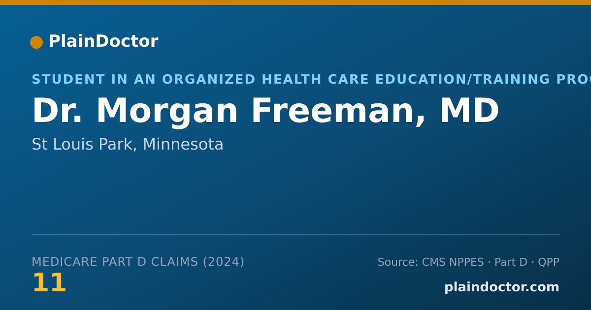 Shareable card for Morgan Freeman, MD - Student in an Organized Health Care Education/Training Program, St Louis Park, MN
