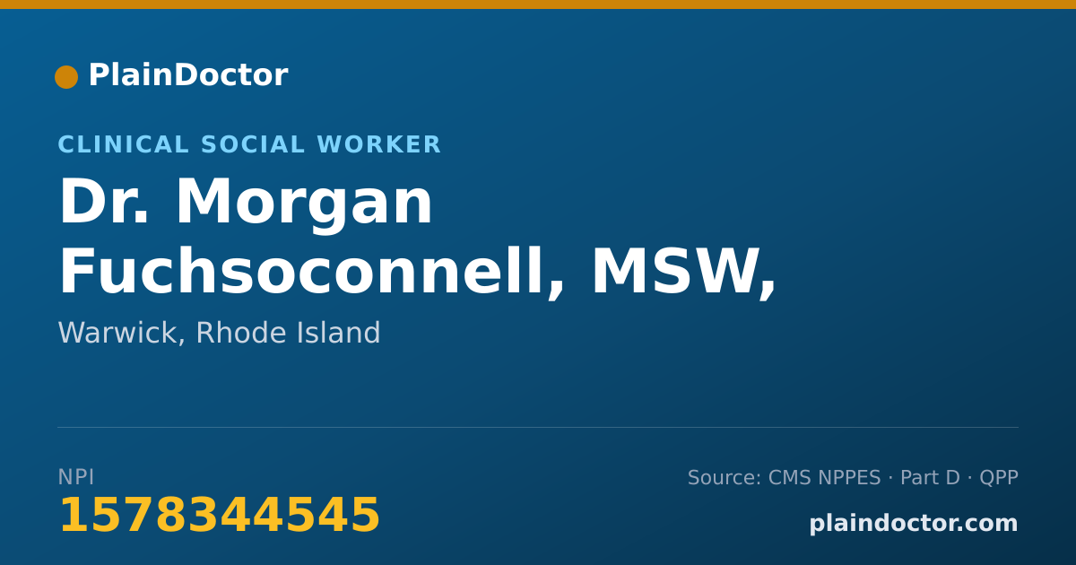 Shareable card for Morgan Fuchsoconnell, MSW, LCSW - Clinical Social Worker, Warwick, RI