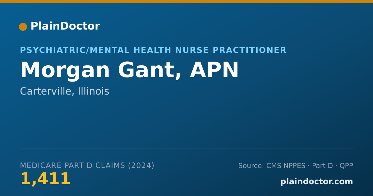 Shareable card for Morgan Gant, APN - Psychiatric/Mental Health Nurse Practitioner, Carterville, IL