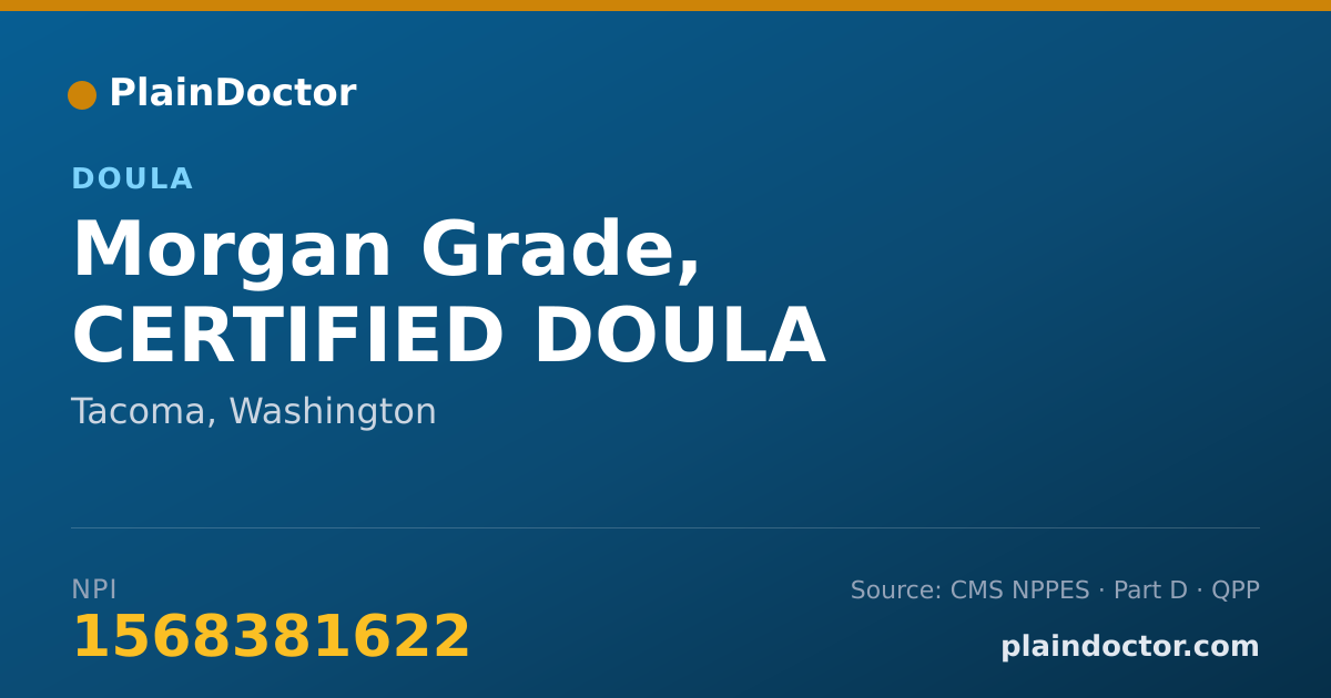 Shareable card for Morgan Grade, CERTIFIED DOULA - Doula, Tacoma, WA