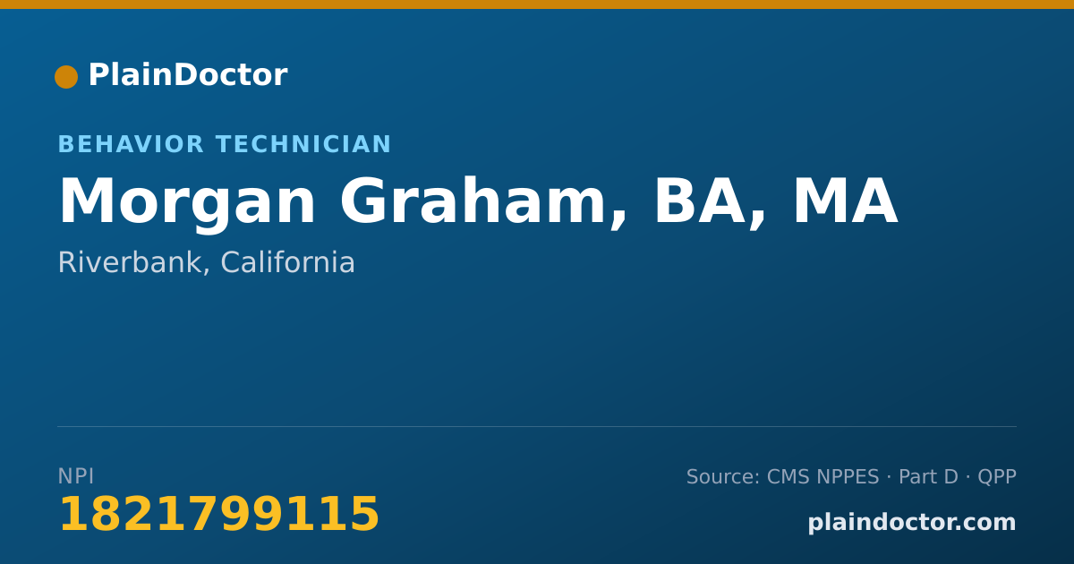 Shareable card for Morgan Graham, BA, MA - Behavior Technician, Riverbank, CA