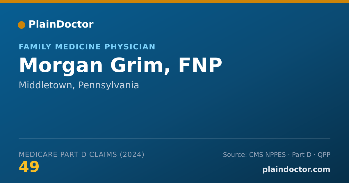 Shareable card for Morgan Grim, FNP - Family Medicine Physician, Middletown, PA