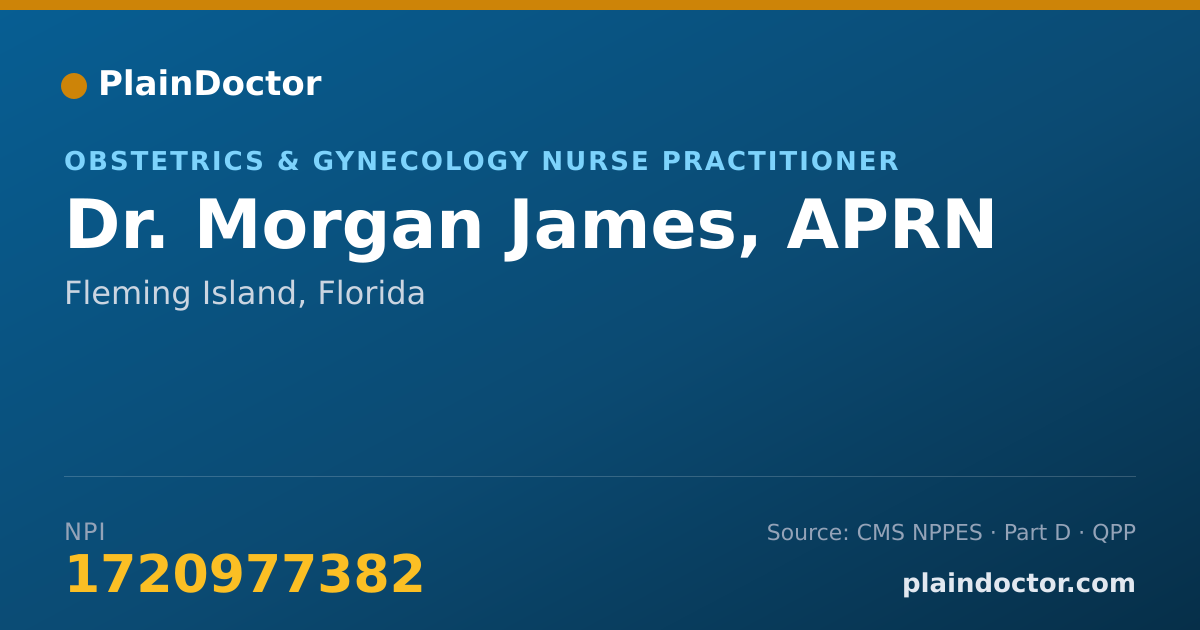 Shareable card for Morgan James, APRN - Obstetrics & Gynecology Nurse Practitioner, Fleming Island, FL