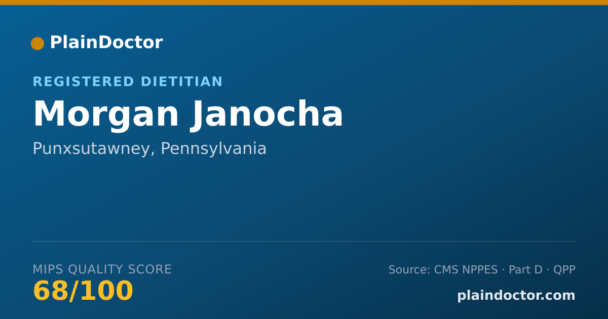 Shareable card for Morgan Janocha - Registered Dietitian, Punxsutawney, PA