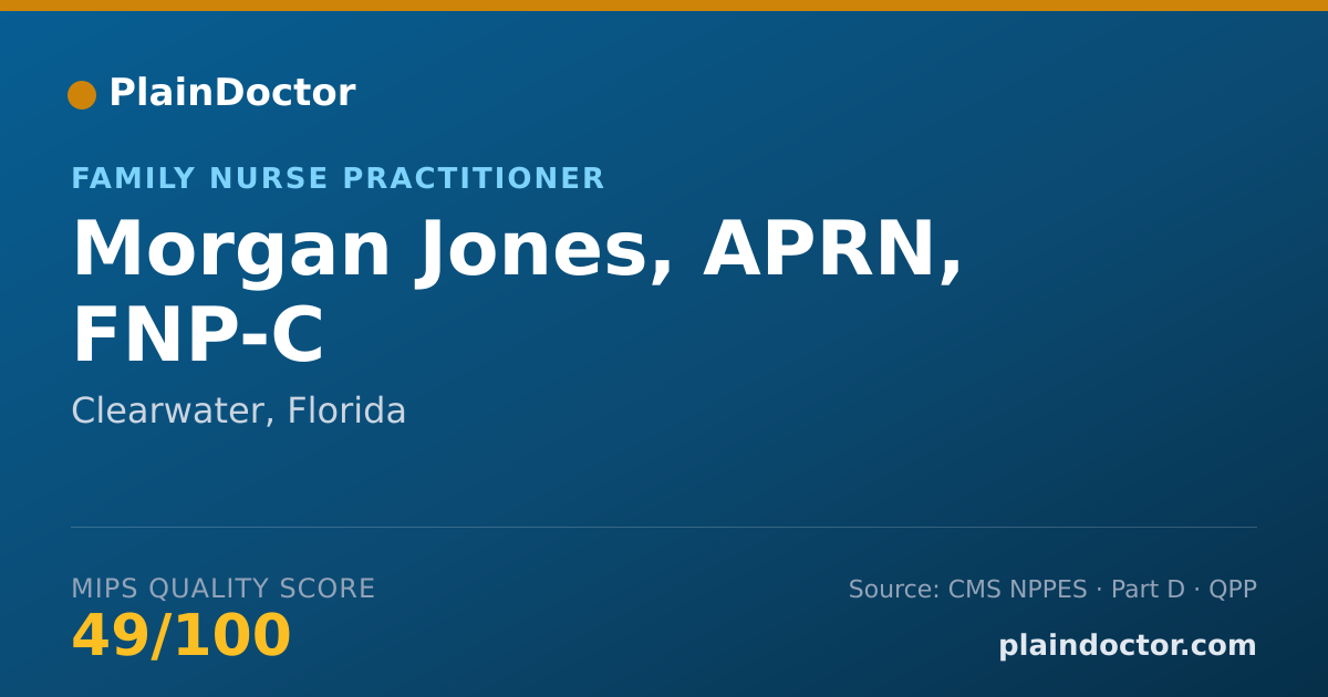 Shareable card for Morgan Jones, APRN, FNP-C - Family Nurse Practitioner, Clearwater, FL