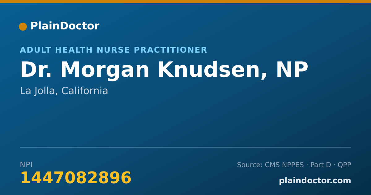 Shareable card for Morgan Knudsen, NP - Adult Health Nurse Practitioner, La Jolla, CA