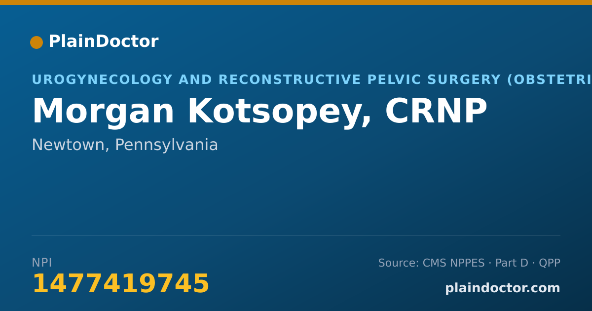 Shareable card for Morgan Kotsopey, CRNP - Urogynecology and Reconstructive Pelvic Surgery (Obstetrics & Gynecology) Physician, Newtown, PA