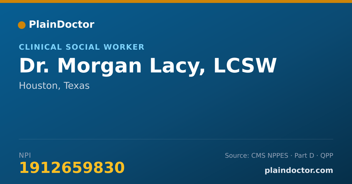 Shareable card for Morgan Lacy, LCSW - Clinical Social Worker, Houston, TX