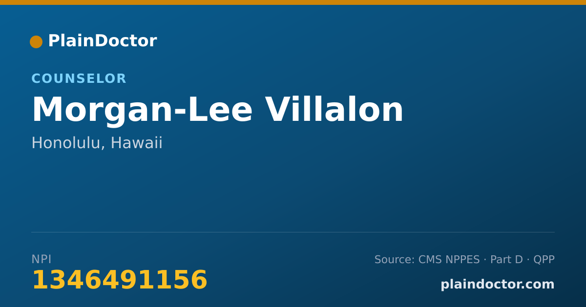 Shareable card for Morgan-Lee Villalon - Counselor, Honolulu, HI