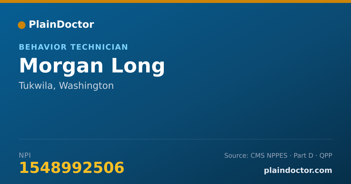 Shareable card for Morgan Long - Behavior Technician, Tukwila, WA