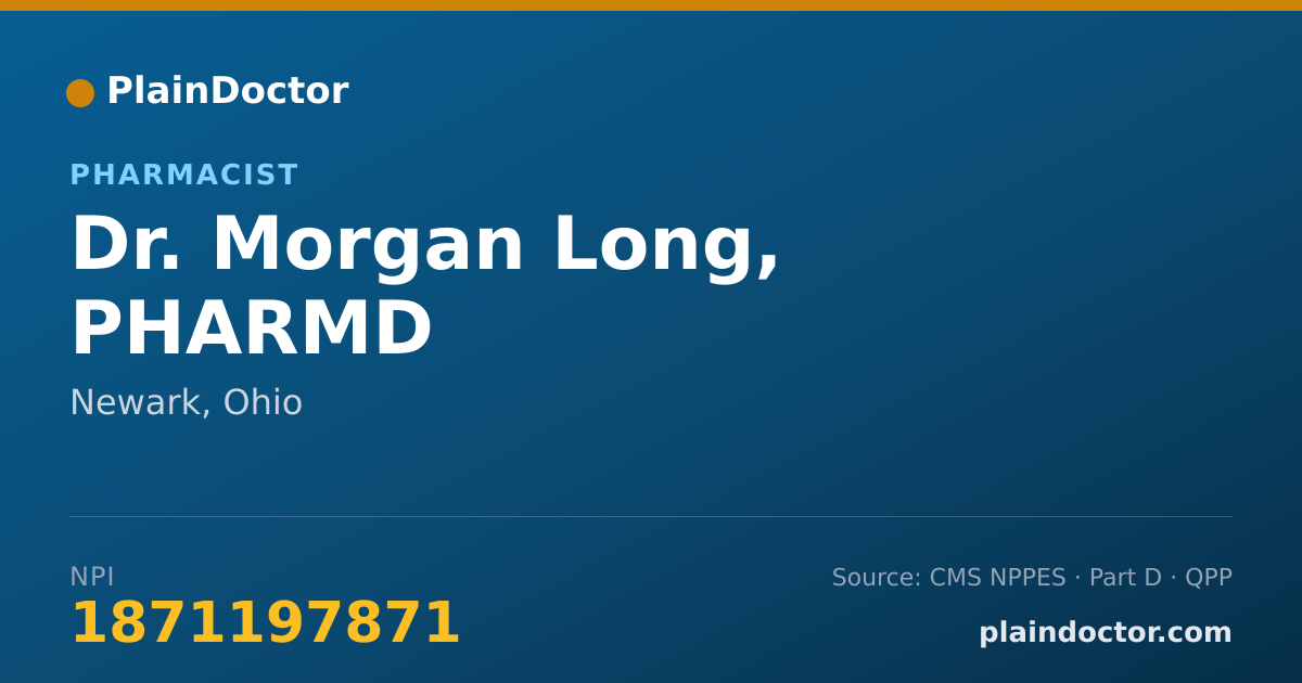 Shareable card for Morgan Long, PHARMD - Pharmacist, Newark, OH