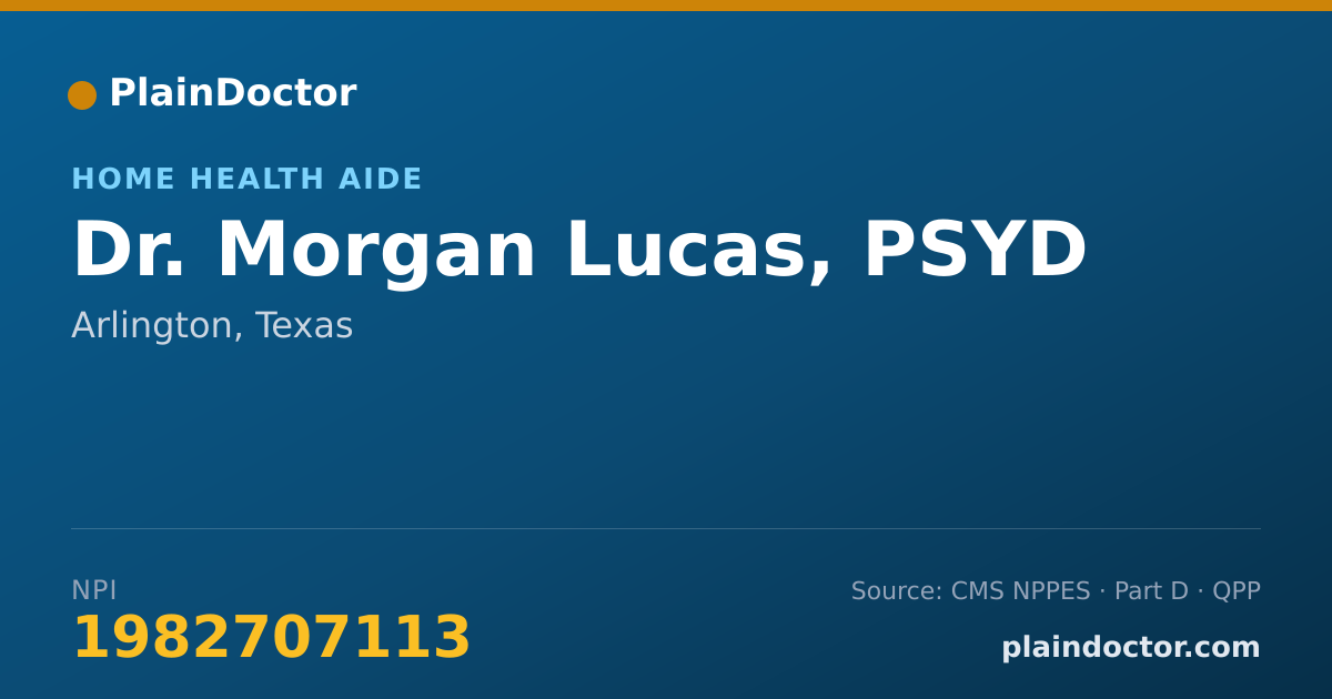 Shareable card for Morgan Lucas, PSYD - Home Health Aide, Arlington, TX