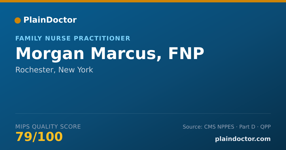 Shareable card for Morgan Marcus, FNP - Plastic and Reconstructive Surgery Physician, Rochester, NY