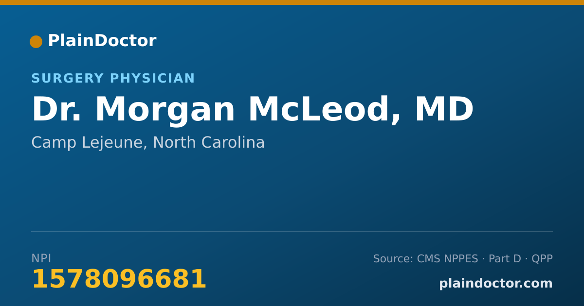 Shareable card for Morgan McLeod, MD - Surgery Physician, Camp Lejeune, NC