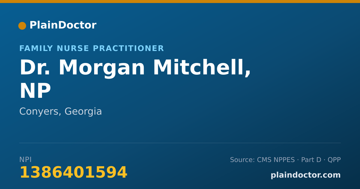 Shareable card for Morgan Mitchell, NP - Family Nurse Practitioner, Conyers, GA