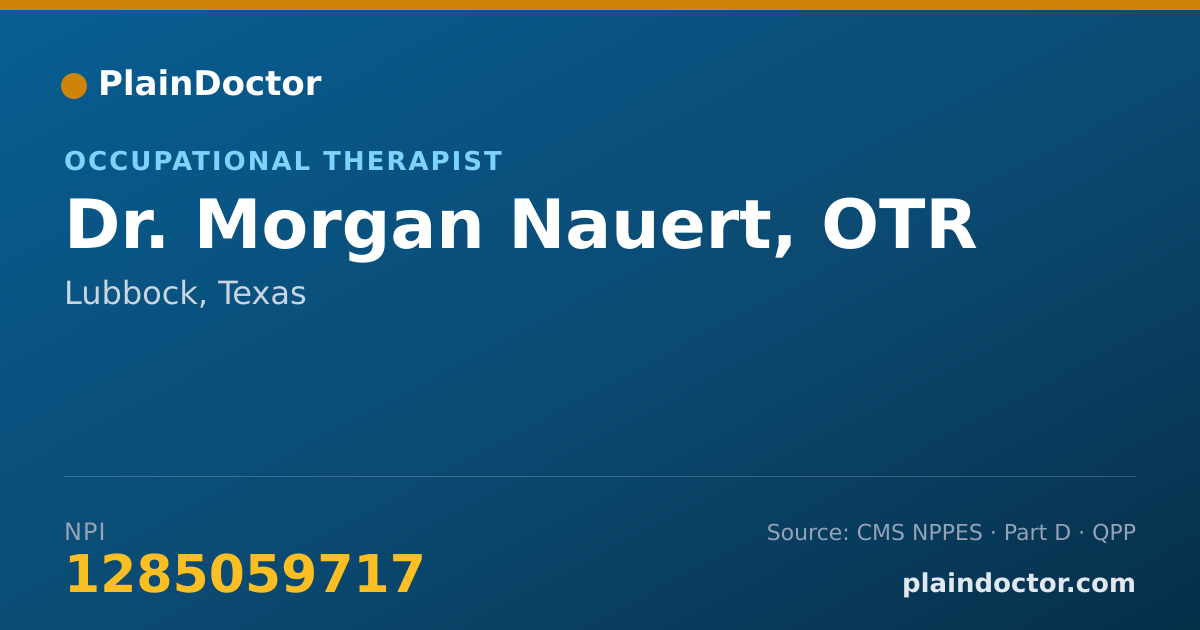 Shareable card for Morgan Nauert, OTR - Occupational Therapist, Lubbock, TX