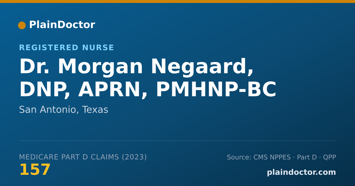 Shareable card for Morgan Negaard, DNP, APRN, PMHNP-BC - Registered Nurse, San Antonio, TX