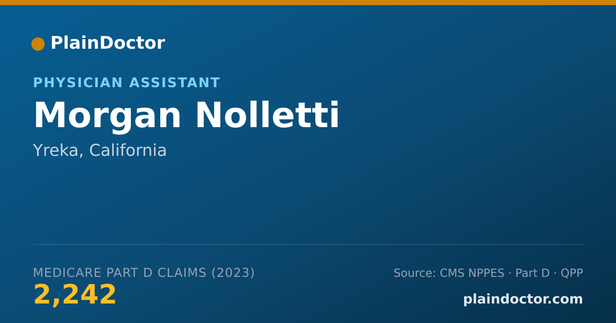 Shareable card for Morgan Nolletti - Physician Assistant, Yreka, CA