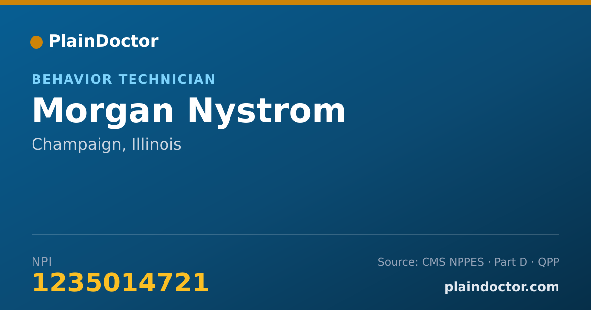 Shareable card for Morgan Nystrom - Behavior Technician, Champaign, IL