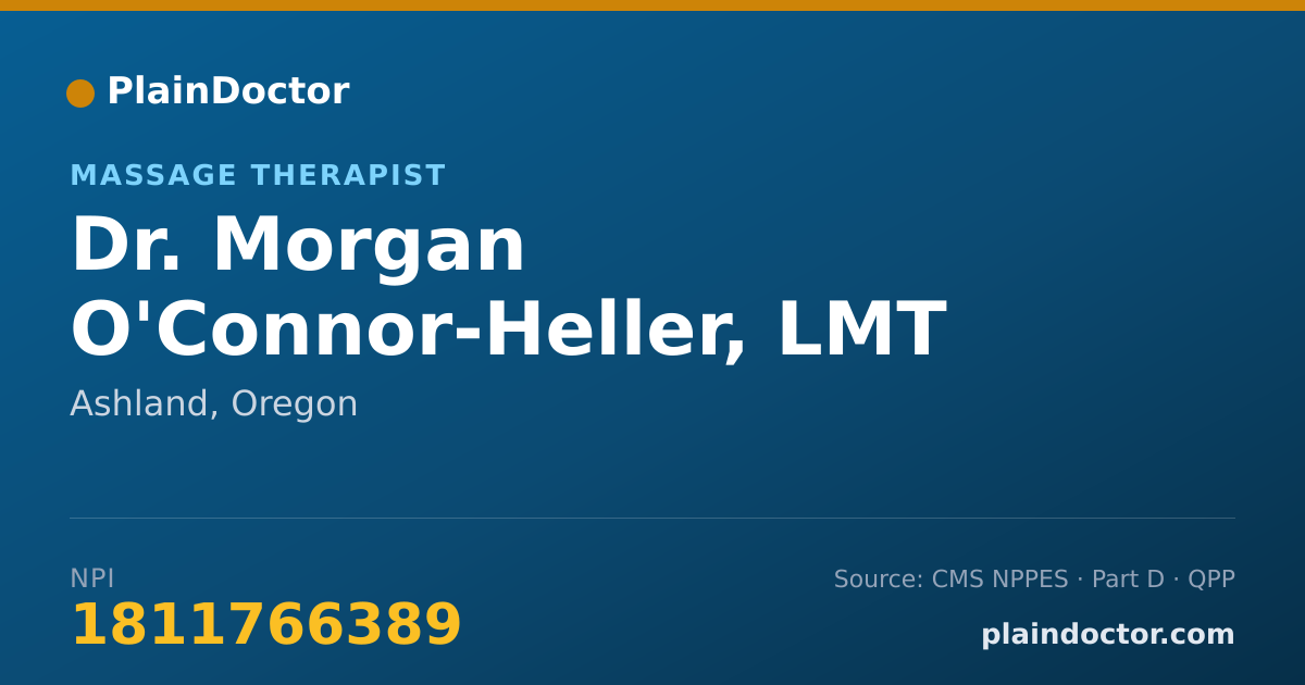 Shareable card for Morgan O'Connor-Heller, LMT - Massage Therapist, Ashland, OR
