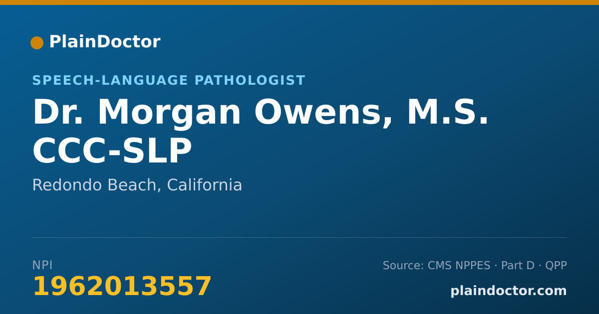 Shareable card for Morgan Owens, M.S. CCC-SLP - Speech-Language Pathologist, Redondo Beach, CA