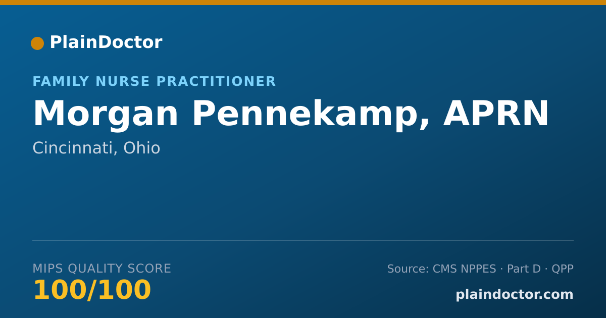 Shareable card for Morgan Pennekamp, APRN - Family Nurse Practitioner, Cincinnati, OH