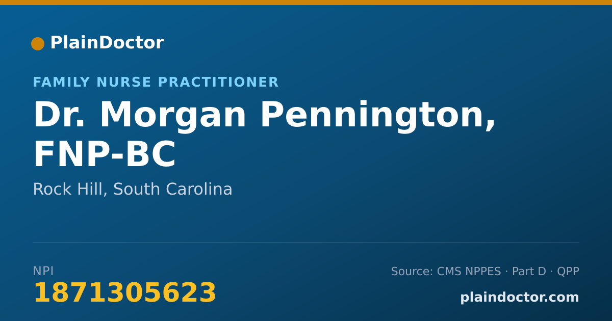 Shareable card for Morgan Pennington, FNP-BC - Family Nurse Practitioner, Rock Hill, SC