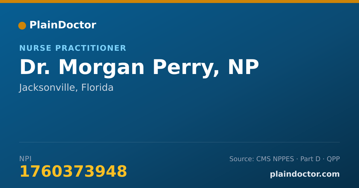 Shareable card for Morgan Perry, NP - Nurse Practitioner, Jacksonville, FL