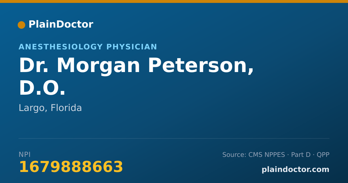 Shareable card for Morgan Peterson, D.O. - General Practice Physician, Largo, FL