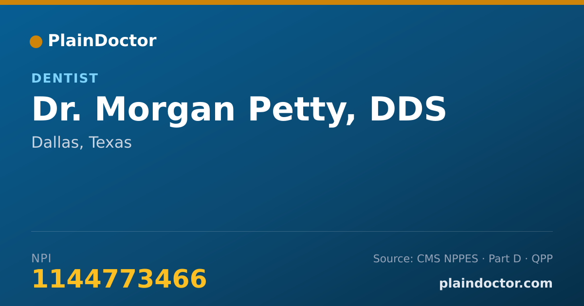 Shareable card for Morgan Petty, DDS - Dentist, Dallas, TX