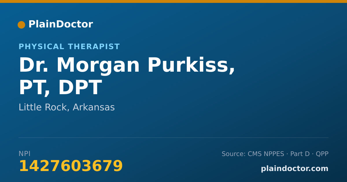 Shareable card for Morgan Purkiss, PT, DPT - Physical Therapist, Little Rock, AR
