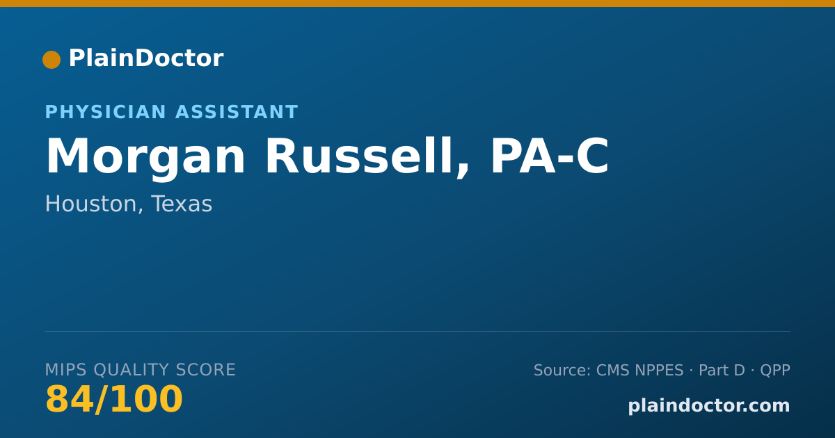 Shareable card for Morgan Russell, PA-C - Physician Assistant, Houston, TX