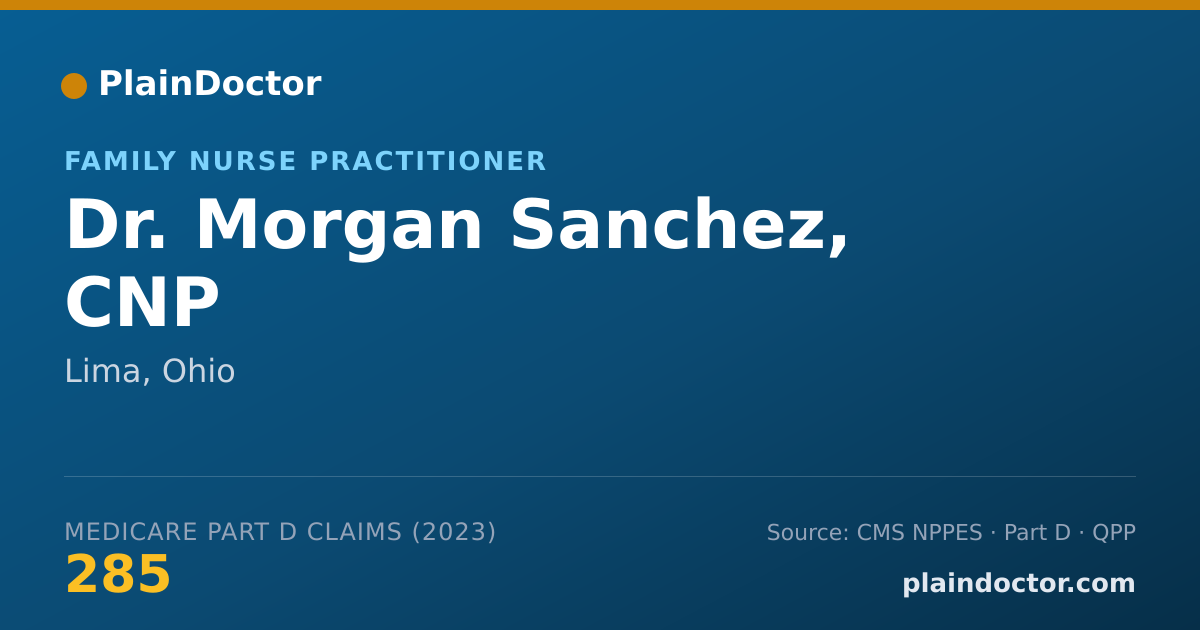 Shareable card for Morgan Sanchez, CNP - Family Nurse Practitioner, Lima, OH