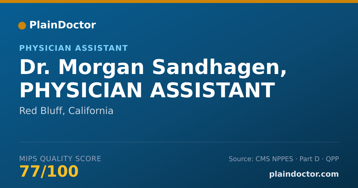 Shareable card for Morgan Sandhagen, PHYSICIAN ASSISTANT - Physician Assistant, Red Bluff, CA