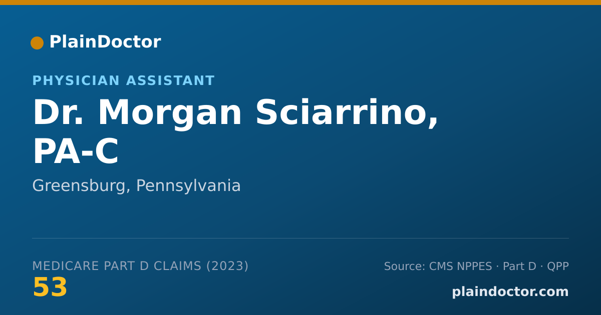 Shareable card for Morgan Sciarrino, PA-C - Physician Assistant, Greensburg, PA