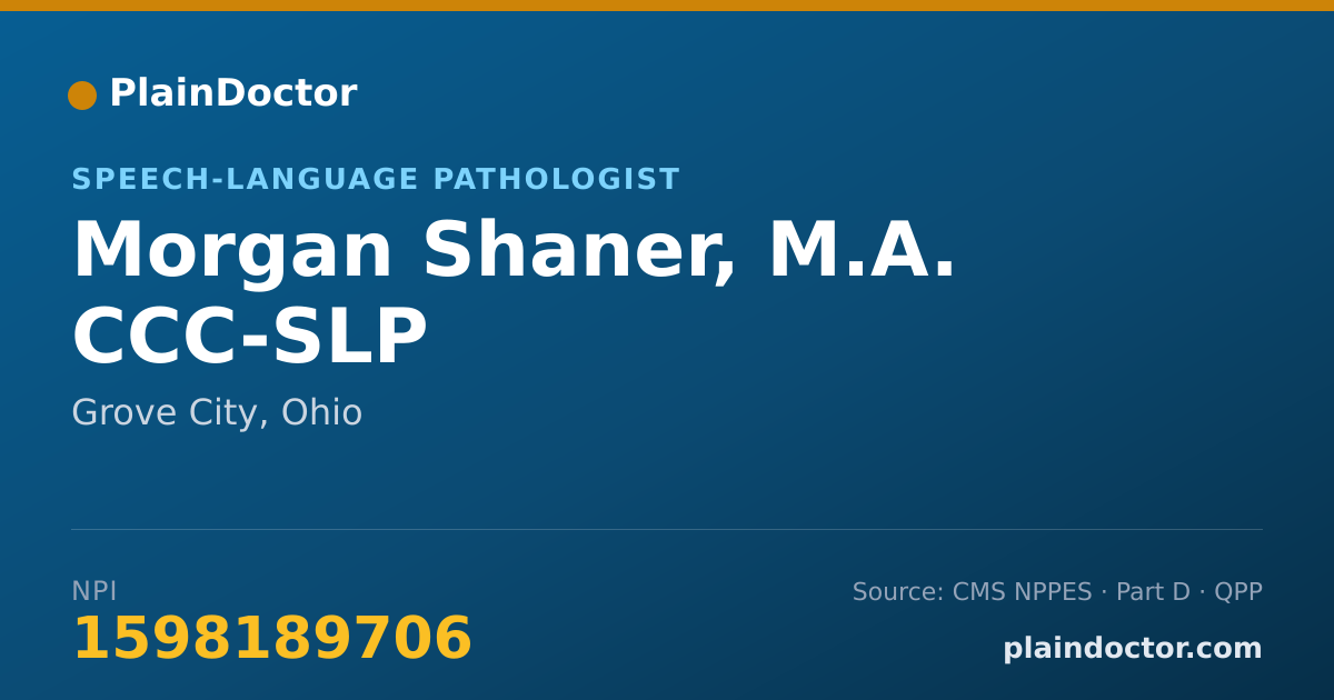 Shareable card for Morgan Shaner, M.A. CCC-SLP - Speech-Language Pathologist, Grove City, OH