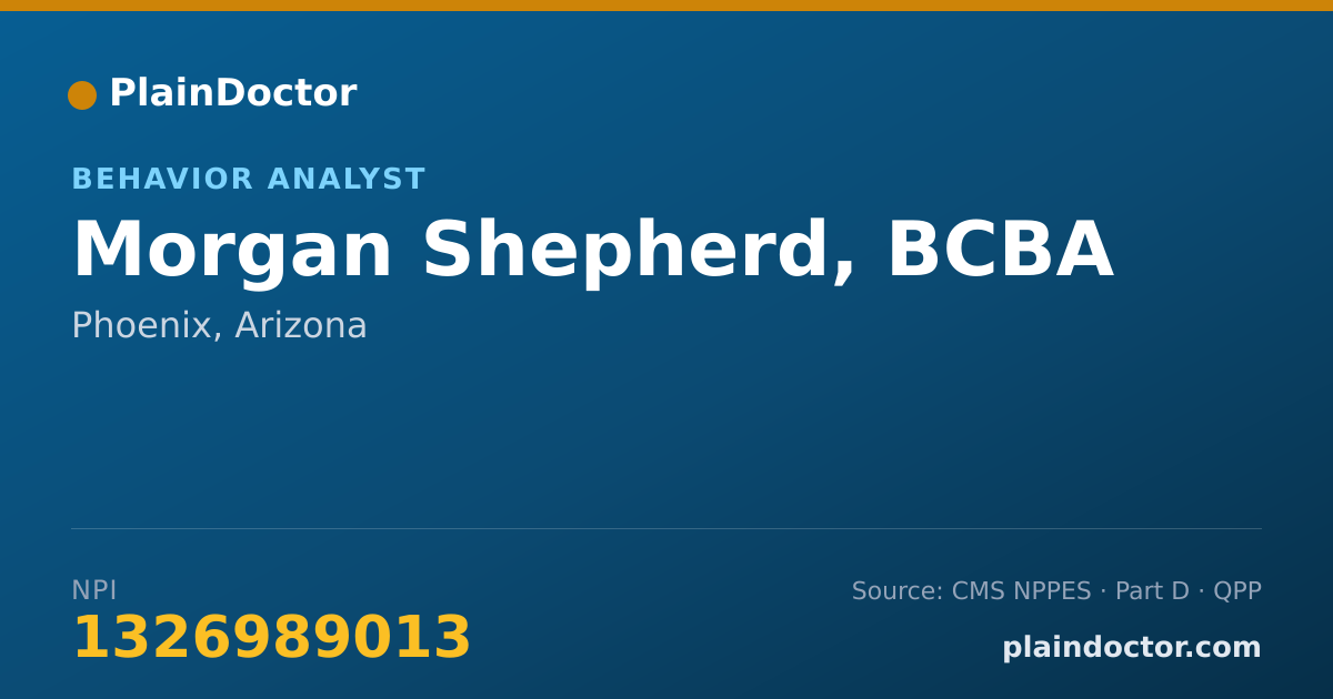 Shareable card for Morgan Shepherd, BCBA - Behavior Analyst, Phoenix, AZ