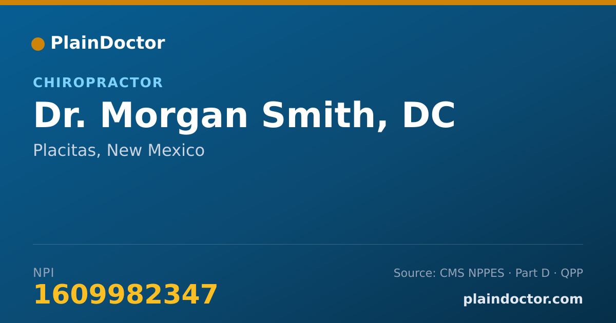 Shareable card for Morgan Smith, DC - Chiropractor, Placitas, NM