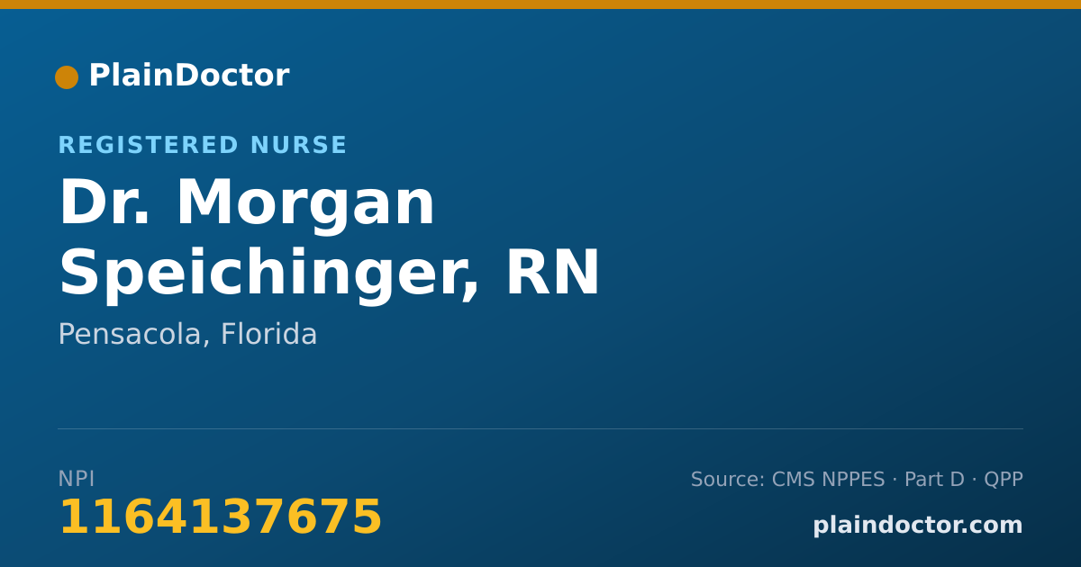 Shareable card for Morgan Speichinger, RN - Registered Nurse, Pensacola, FL