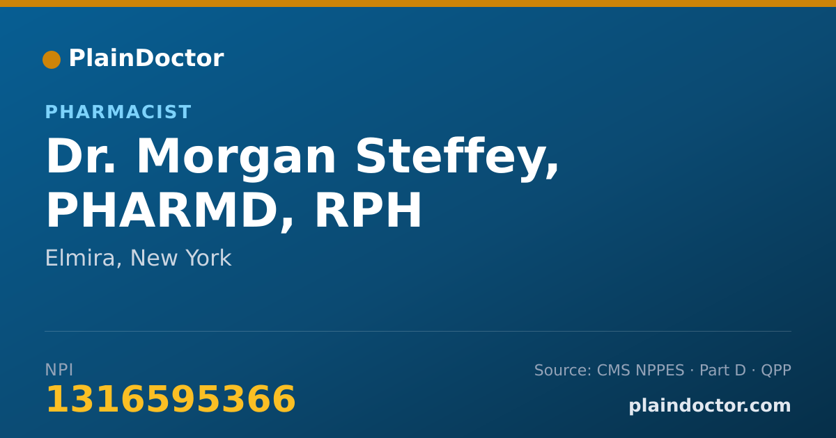 Shareable card for Morgan Steffey, PHARMD, RPH - Pharmacist, Elmira, NY