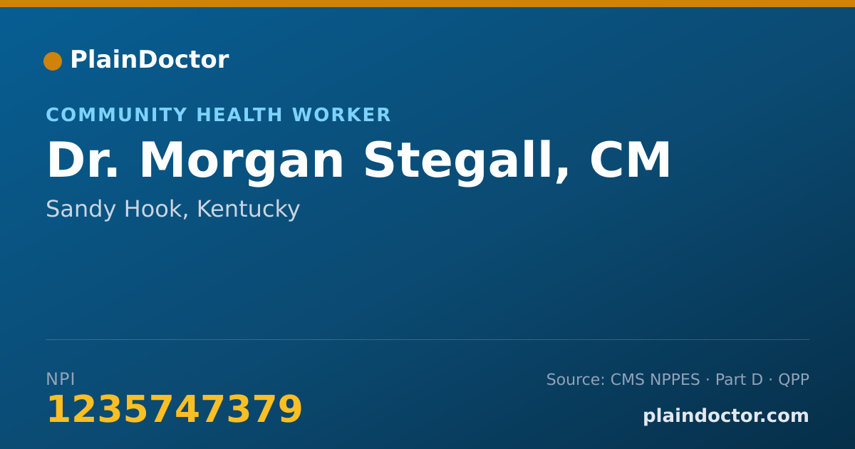 Shareable card for Morgan Stegall, CM - Community Health Worker, Sandy Hook, KY