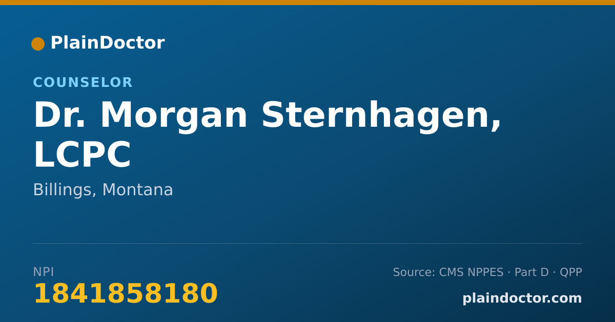Shareable card for Morgan Sternhagen, LCPC - Counselor, Billings, MT