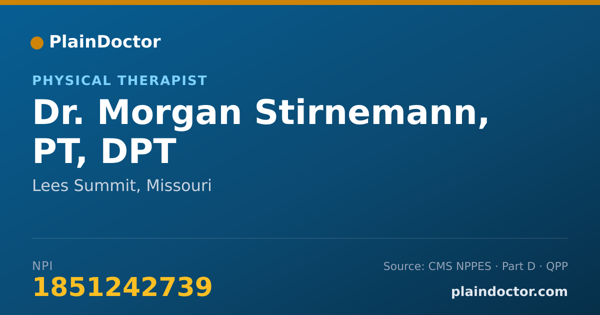 Shareable card for Morgan Stirnemann, PT, DPT - Physical Therapist, Lees Summit, MO