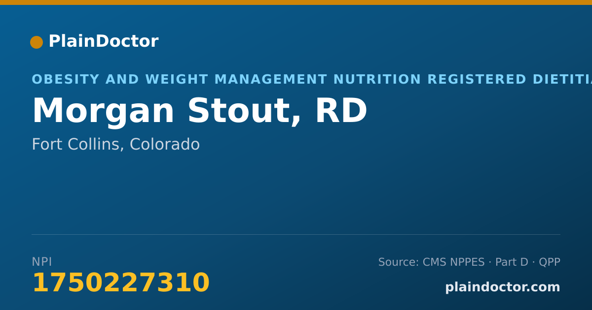 Shareable card for Morgan Stout, RD - Obesity and Weight Management Nutrition Registered Dietitian, Fort Collins, CO