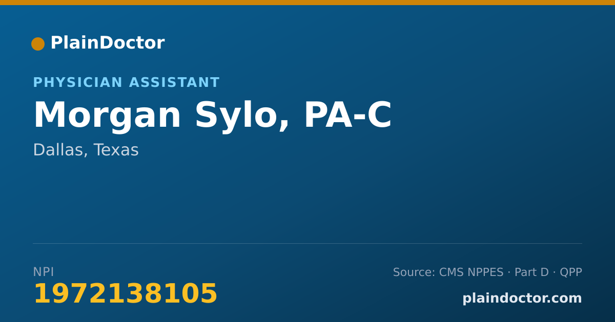 Shareable card for Morgan Sylo, PA-C - Physician Assistant, Dallas, TX