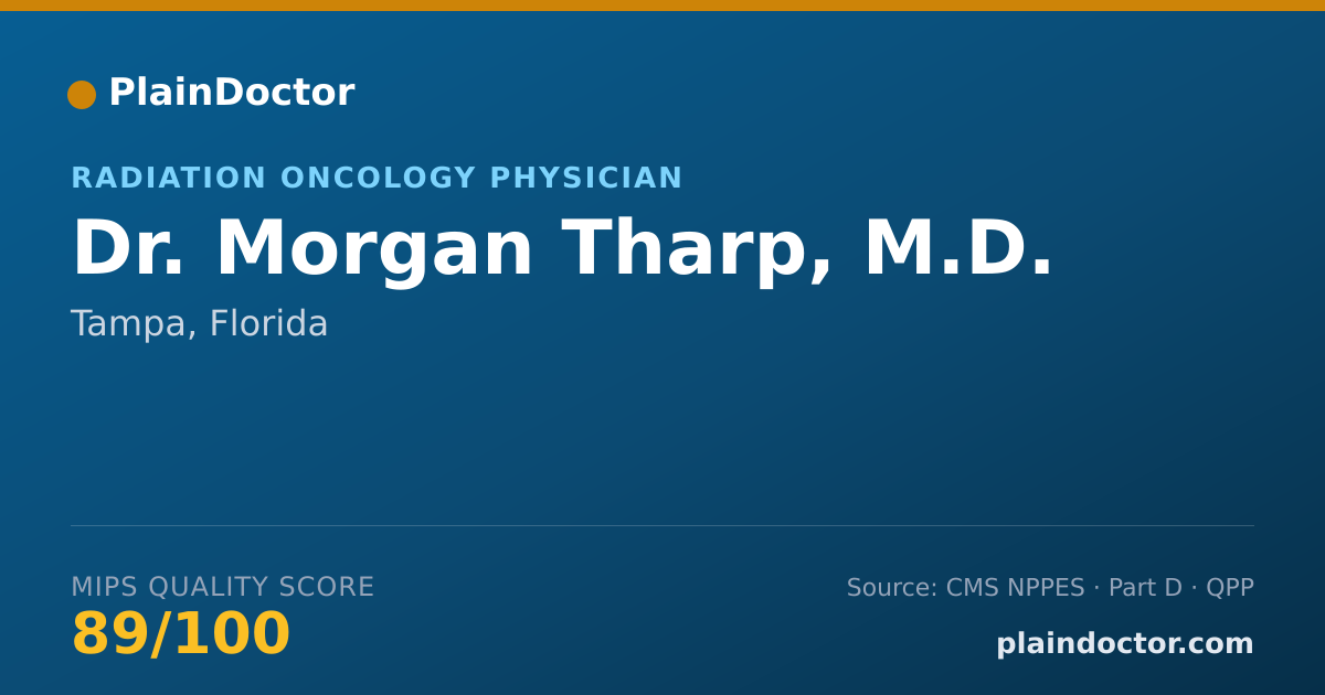 Shareable card for Morgan Tharp, M.D. - Radiation Oncology Physician, Tampa, FL